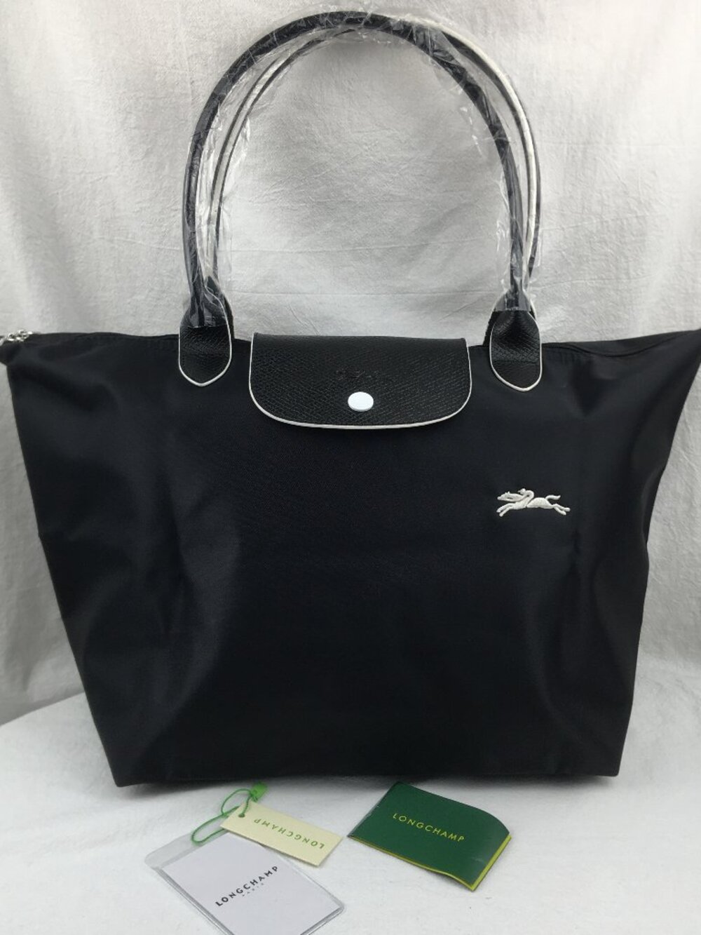 NWT Longchamp Le Pliage Original Large Shoulder Nylon Bag Tote IN NEW BLACK